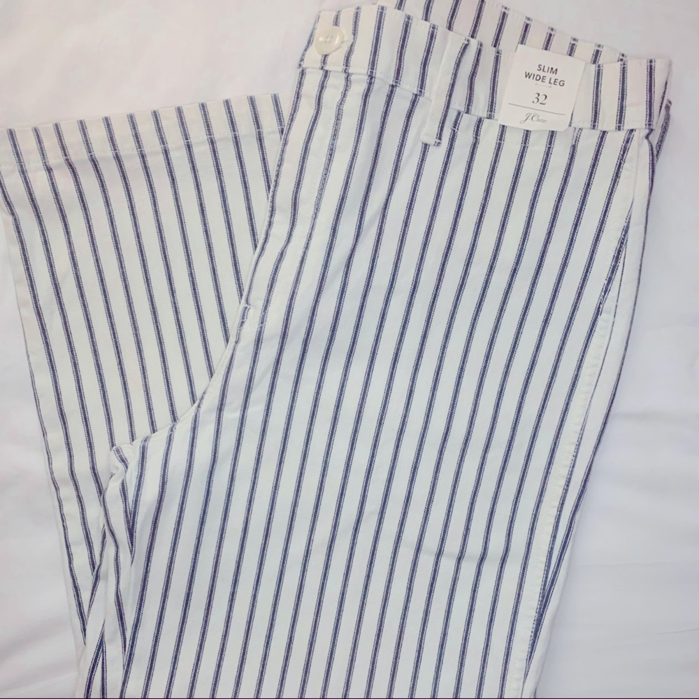 J.Crew Slim Wide Leg Stripe Jean